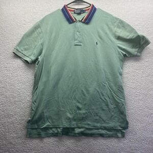 Ralph Lauren Shirt Mens Large Green Polo Pony Active Class Rugby casual Golf Fit